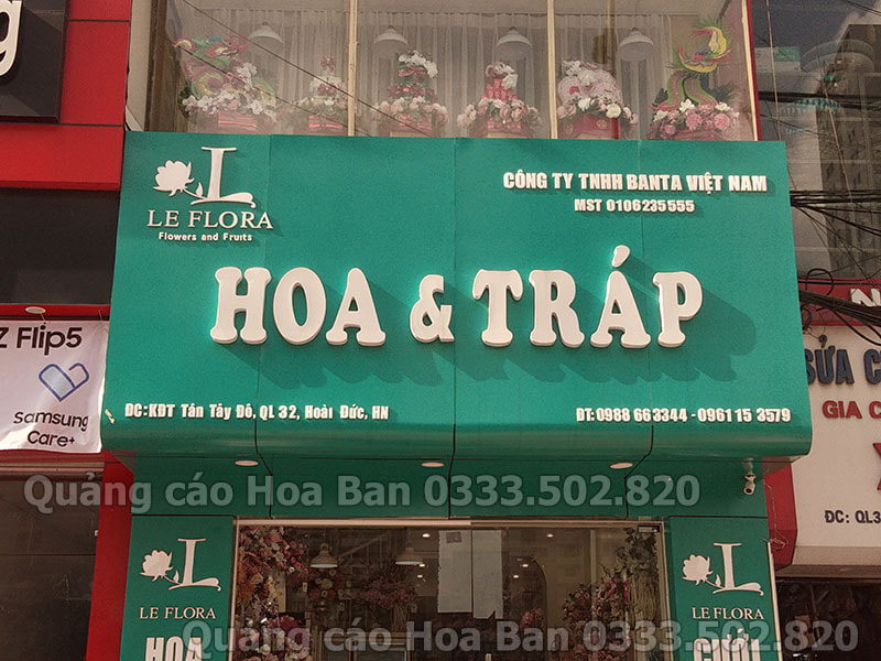 Thiết kế bảng hiệu shop hoa tươi