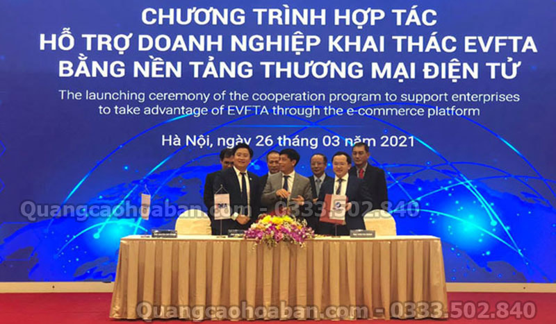 Banner lễ ký kết hợp tác